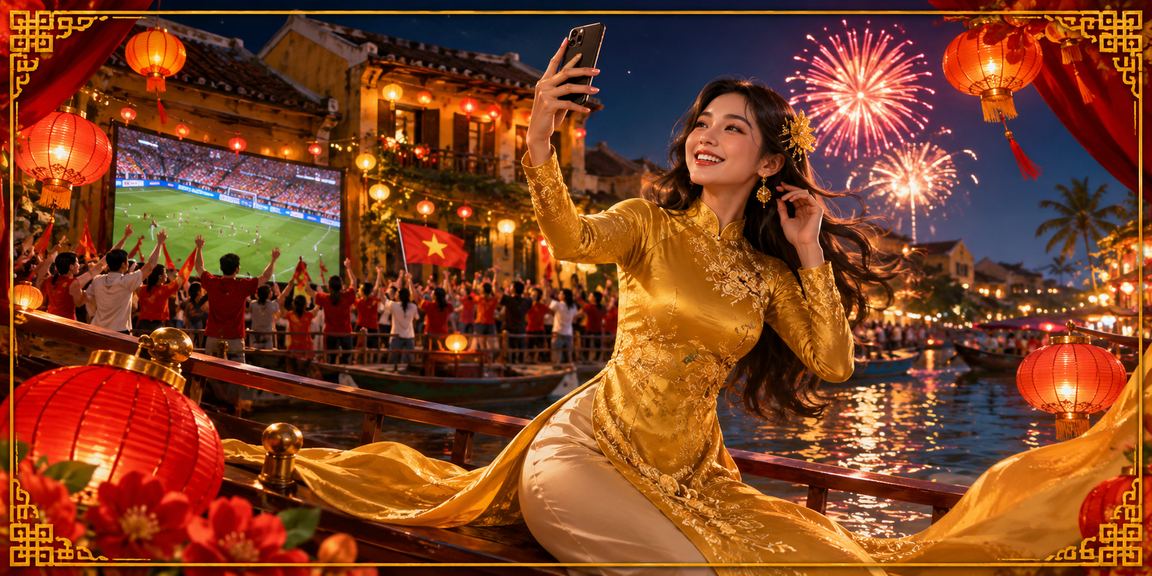 Thiếu nữ áo dài tại Hội An trải nghiệm casino trực tuyến qua điện thoại